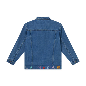 Giacca in Denim con Ricamo Logo